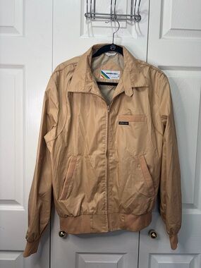 Members Only Beige/Tan Lightweight Bomber Jacket